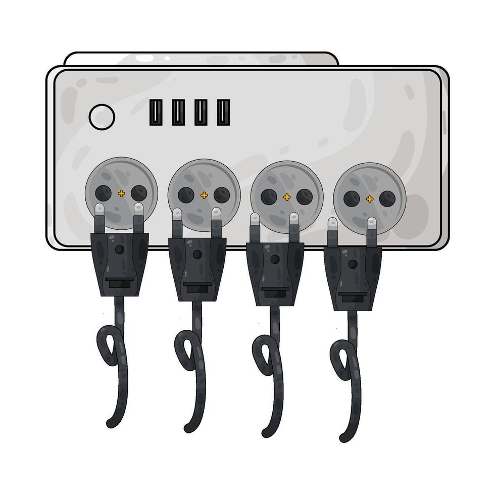 Illustration of plug and socket vector
