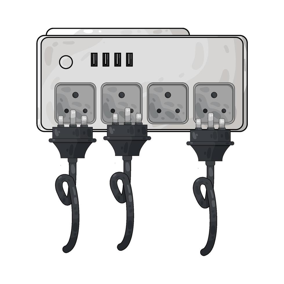 Illustration of plug and socket vector
