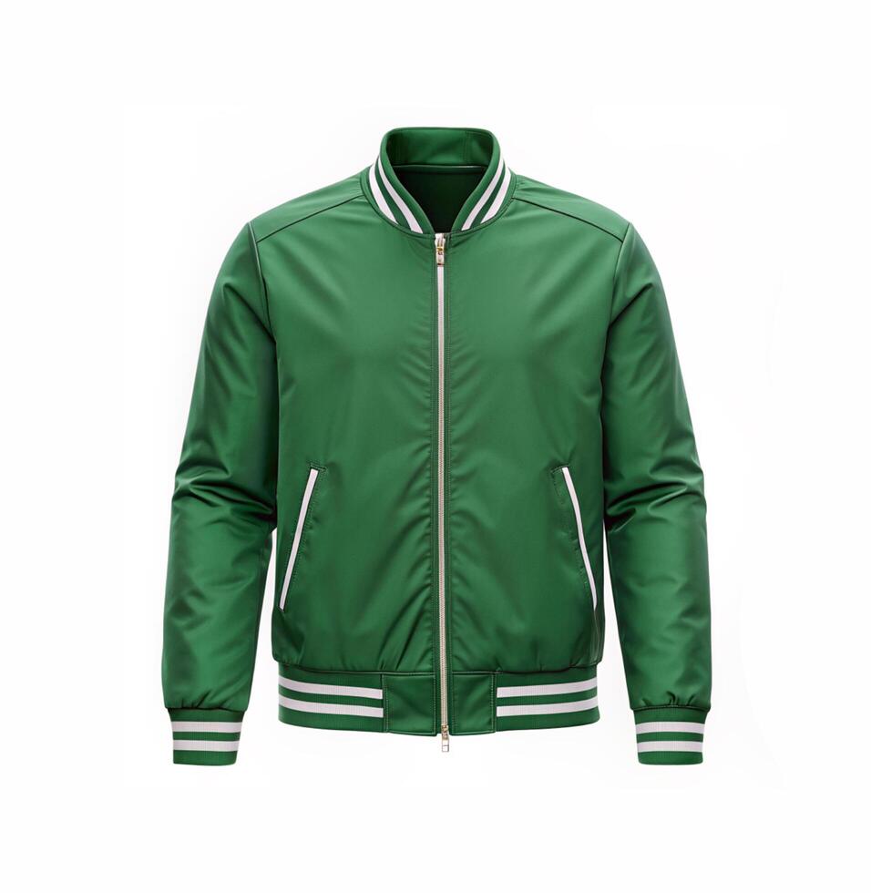 A Blank Bomber Green Jacket to Mockup Design photo