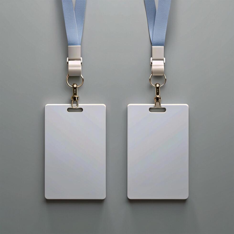 Mockup of a Blank Office ID Card, Both Sides photo