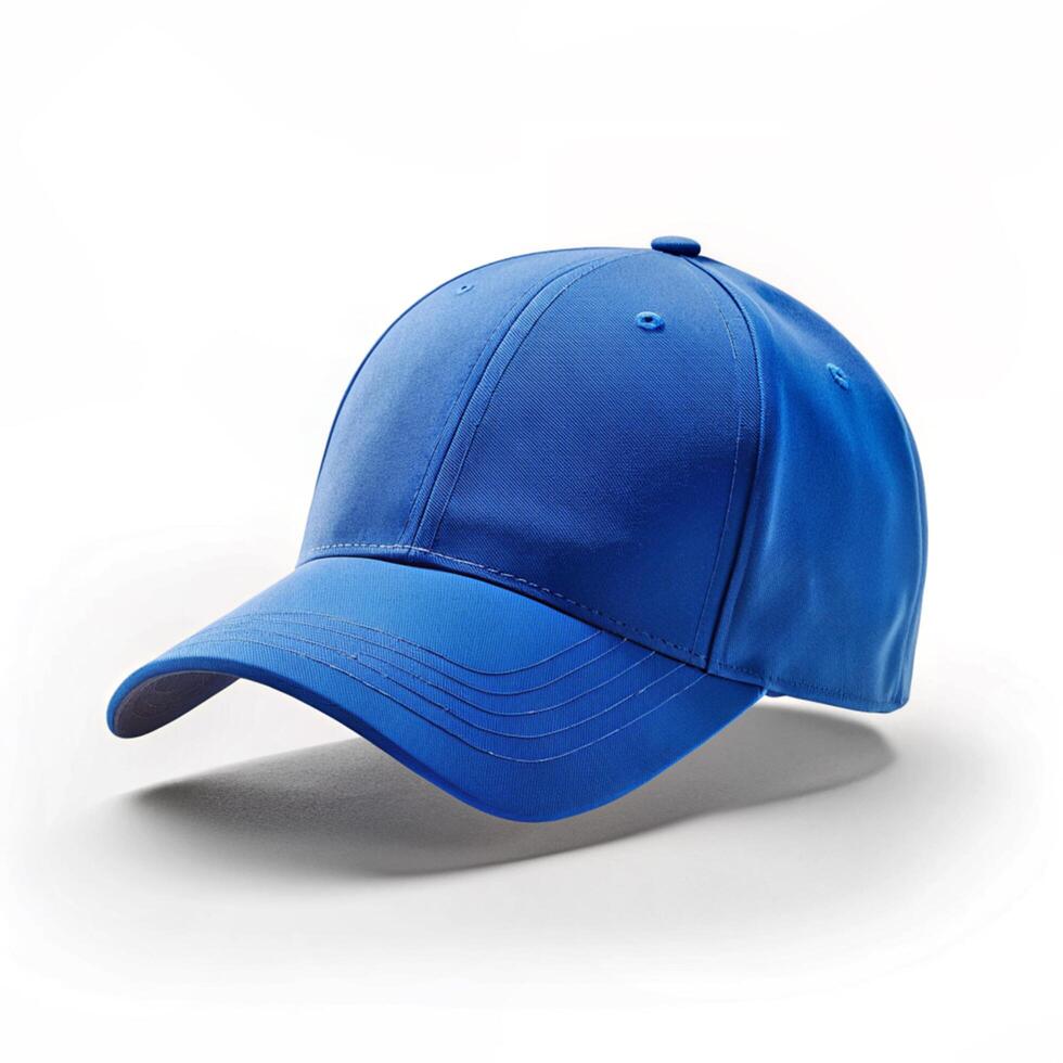 A Mockup of a Blue Baseball Cap in Floating View photo