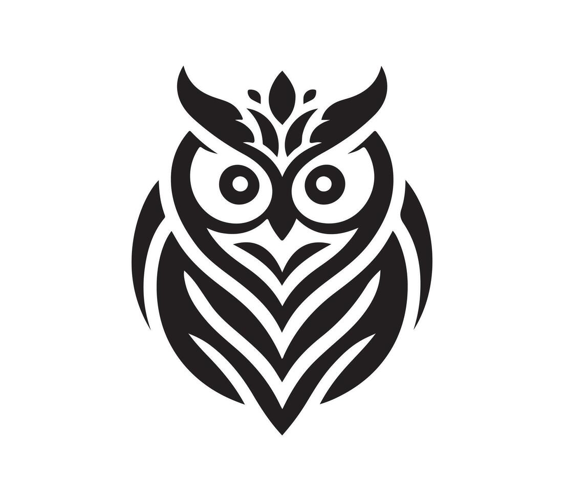 Owl bird silhouette art vector