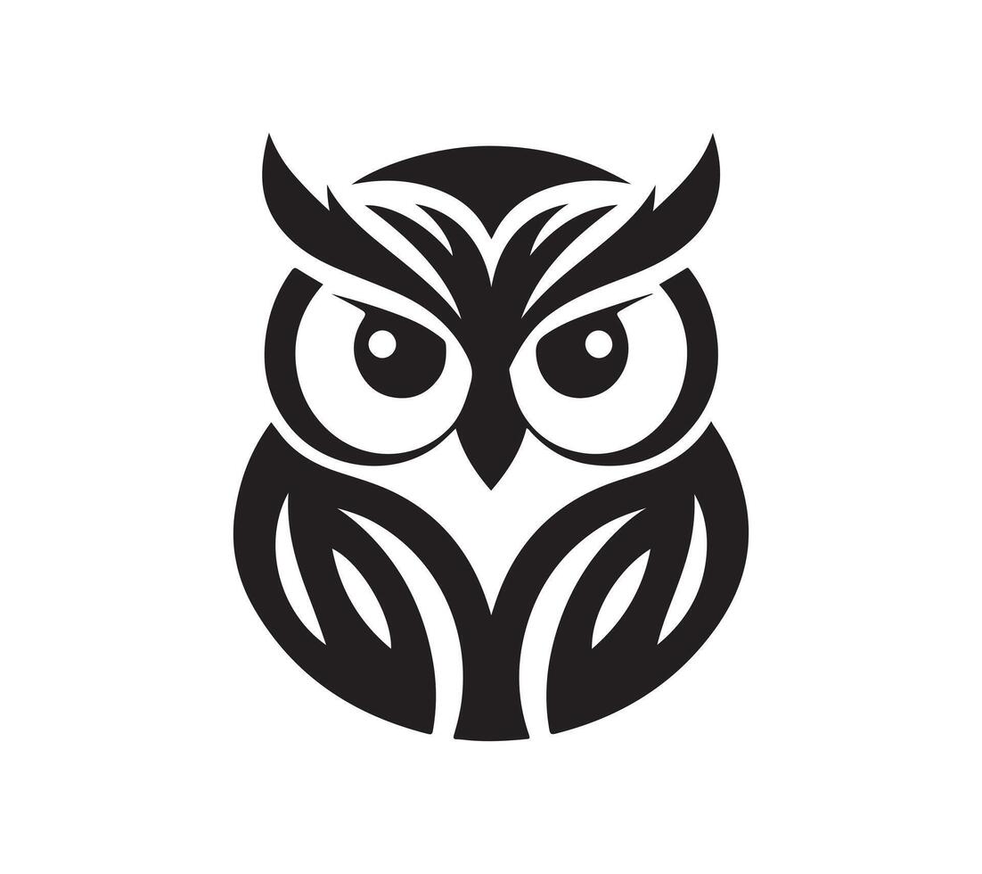 Owl bird silhouette art vector