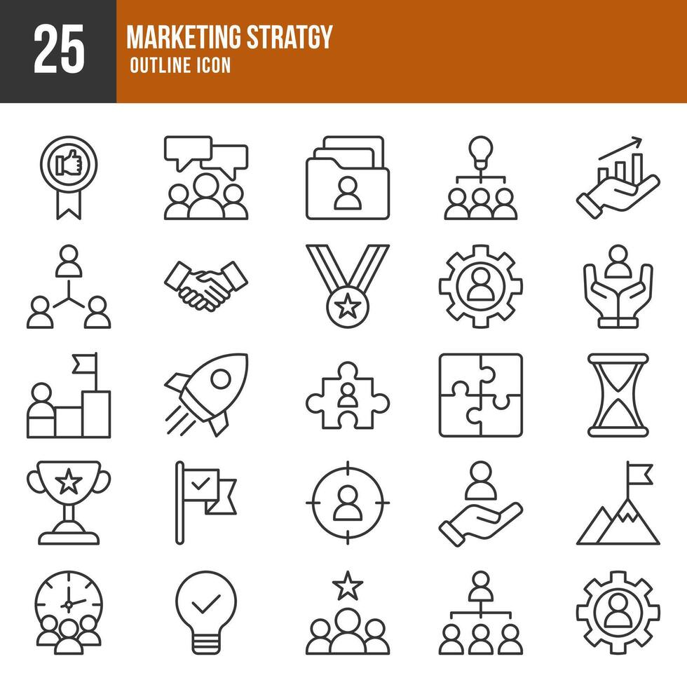 Marketing Strategy Icon Outline vector