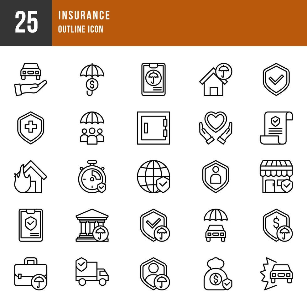 Insurance Icon Outline Illustration vector
