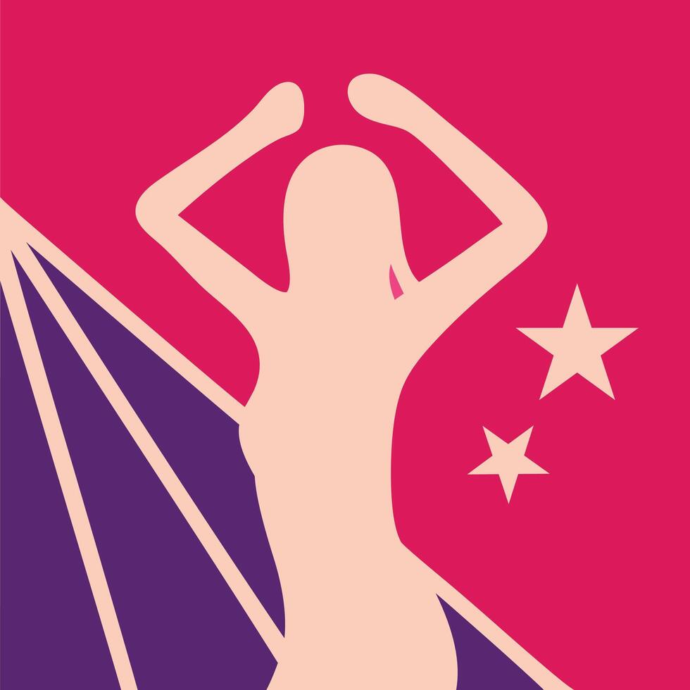 illustration of a happy dancing girl. vector