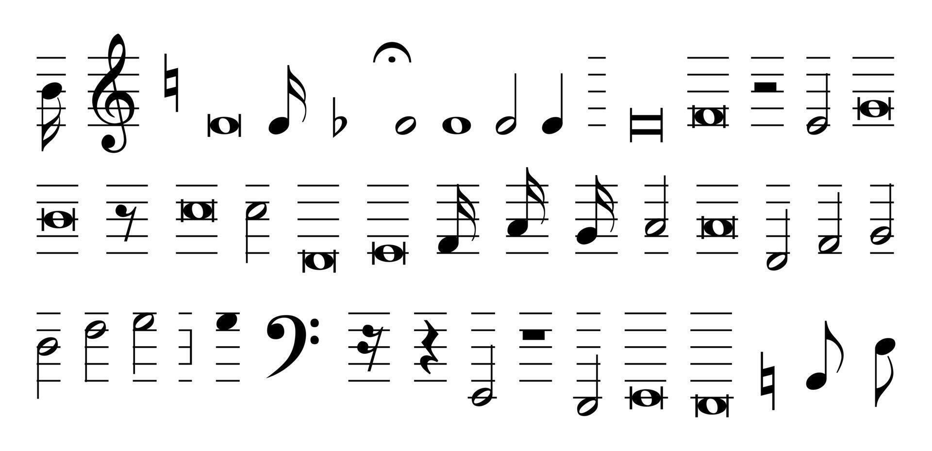 Musical symbols and notes collection. vector