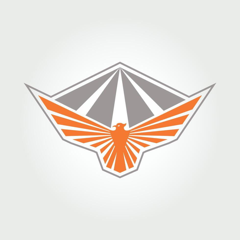 Bird falcon and pyramid icon logo design. vector