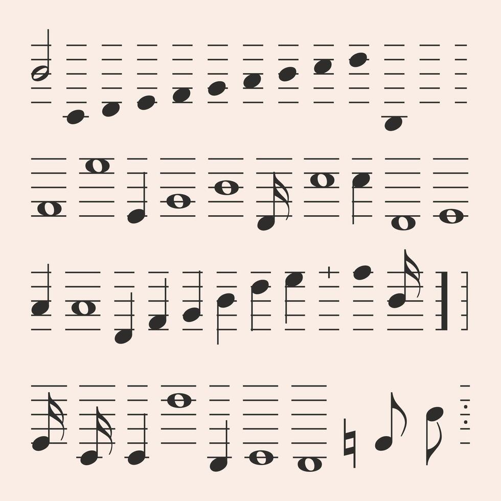 Music notation elements collection vector