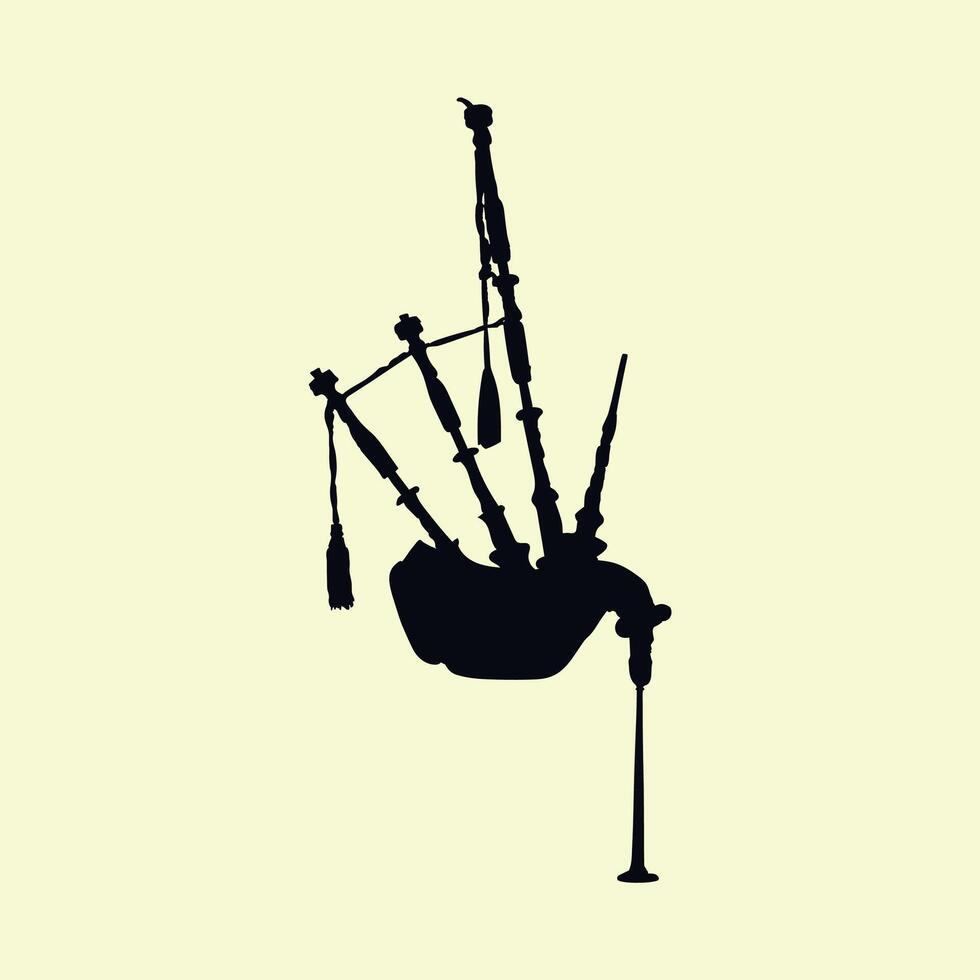 Bagpipes Silhouette Illustration vector