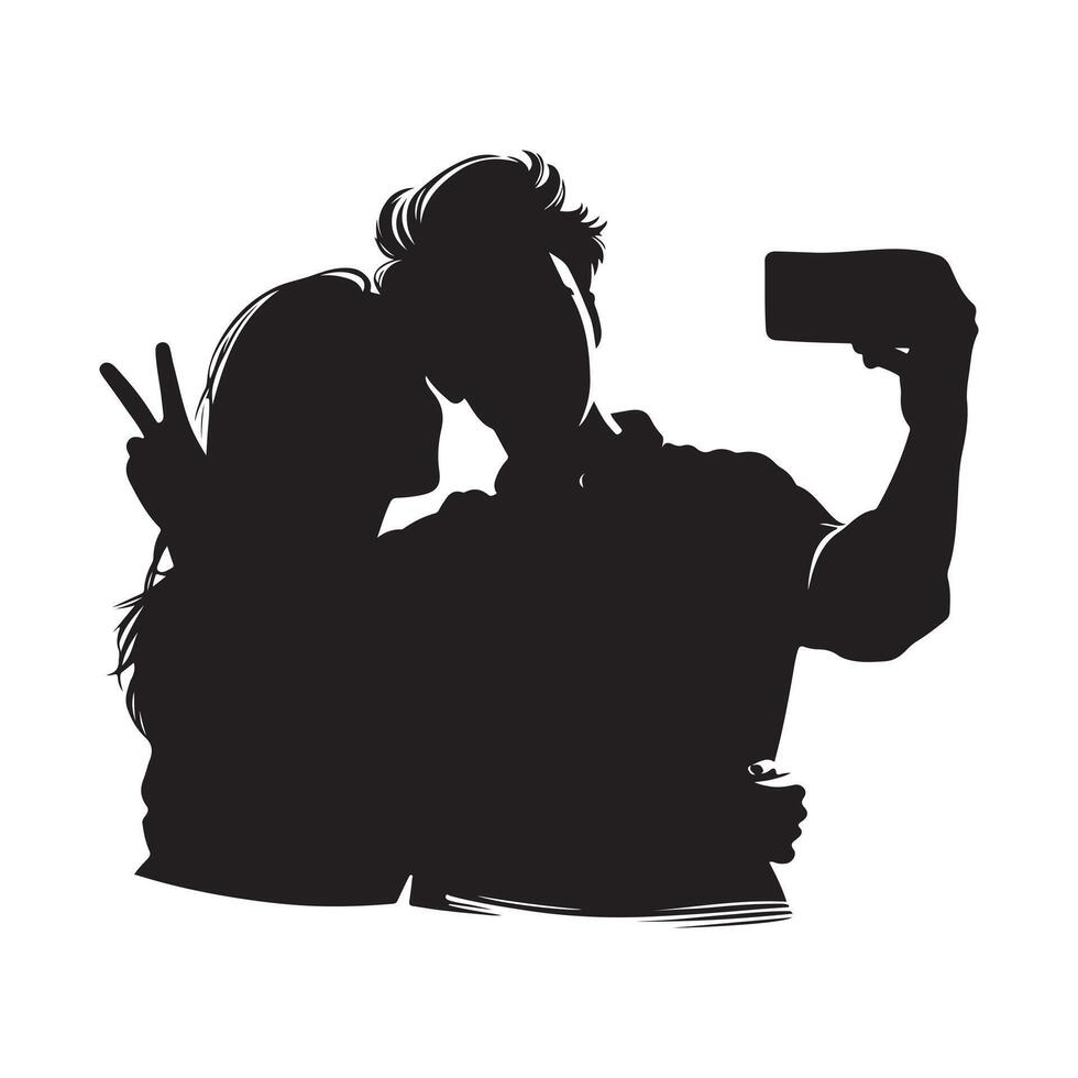 Romantic Couple Selfie Collection. vector