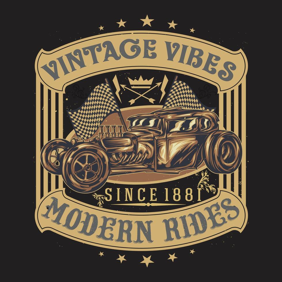 vintage vibes modern rides vector