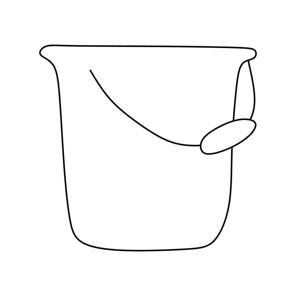 Bucket outline icon. Linear Doodle style sign for mobile concept and web design. Pail simple line icon. Symbol, logo illustration Isolated on White background. Pixel perfect graphics vector