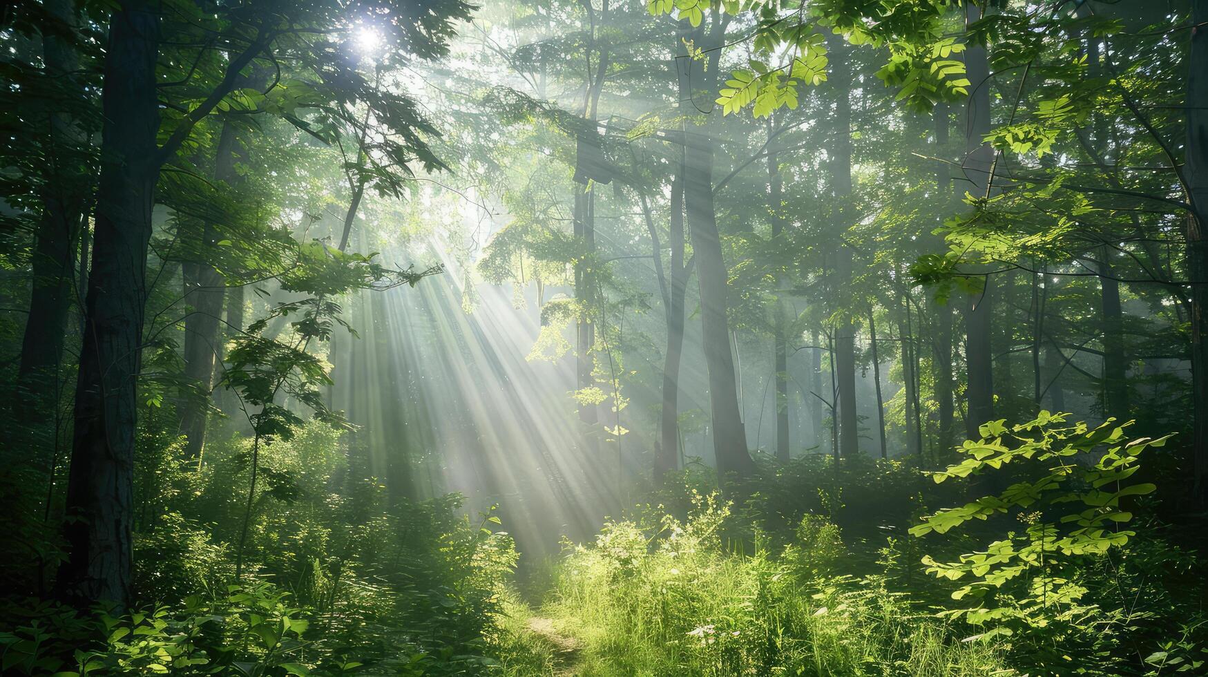Golden Glow A Path of Radiant Life in the Forest photo