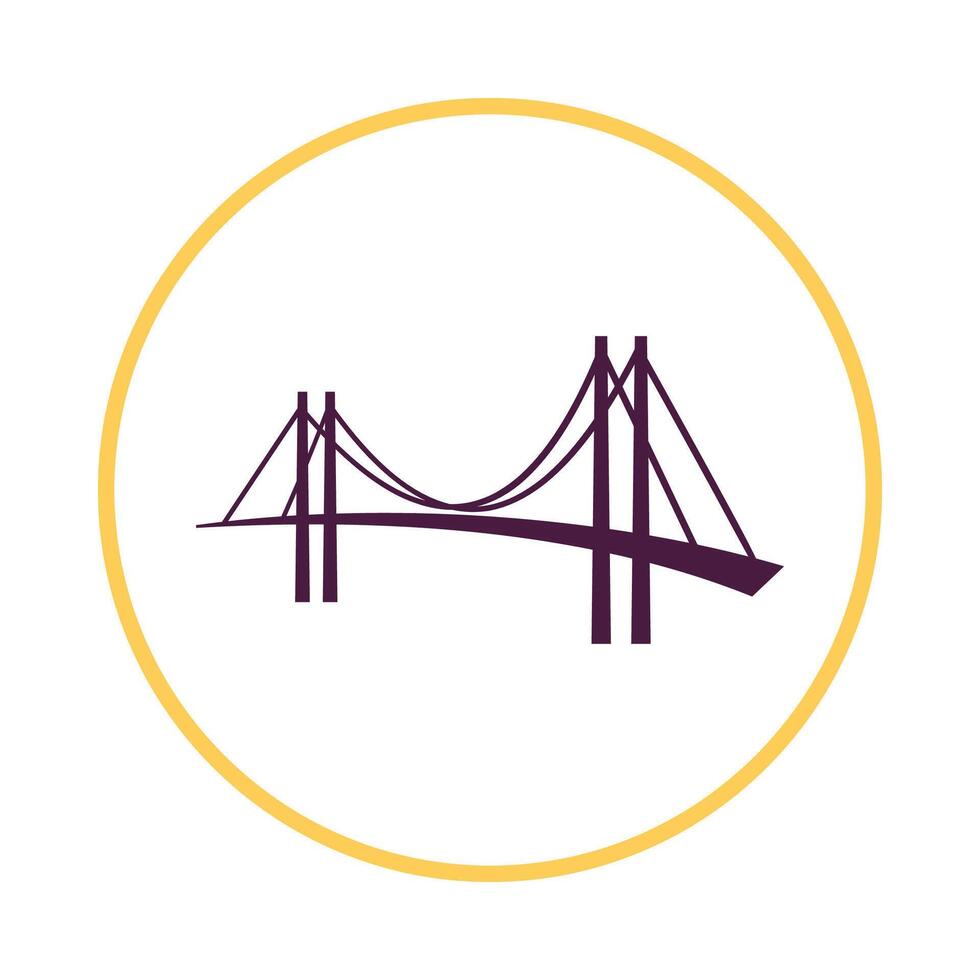 Bridge icon art design trendy abstract colorful illustration background vector