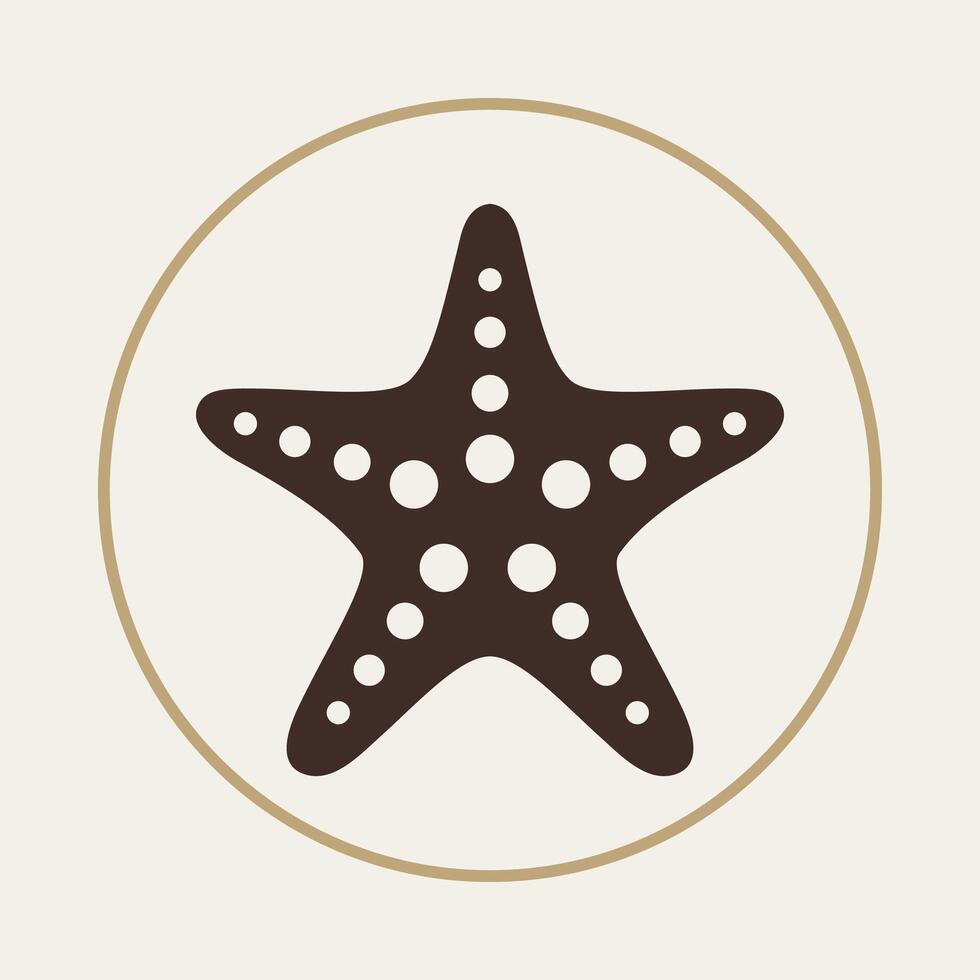 Star fish trendy useful icon abstract colorful art illustration background design vector