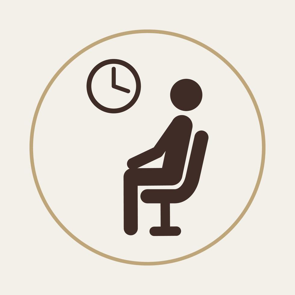 Waiting room trendy useful icon abstract colorful art illustration background design vector