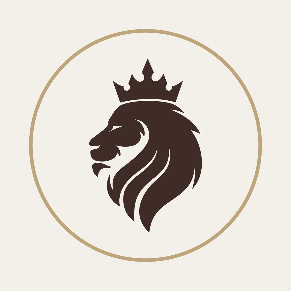 Lion king trendy useful icon abstract colorful art illustration background design vector