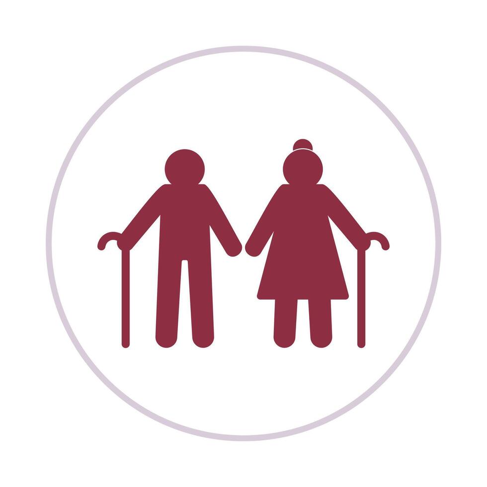 Old couple design beautiful abstract art colorful trendy illustration background vector
