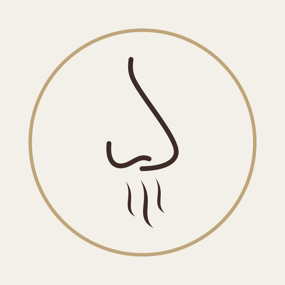 Nose smell trendy useful icon abstract colorful art illustration background design vector