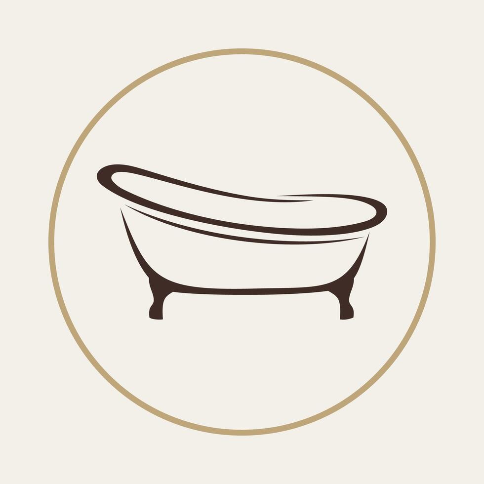 Bathtub trendy useful icon abstract colorful art illustration background design vector