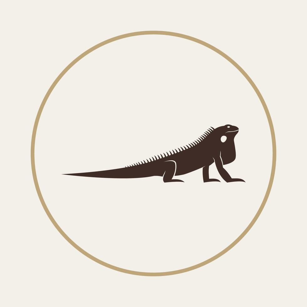 Iguana trendy useful icon abstract colorful art illustration background design vector