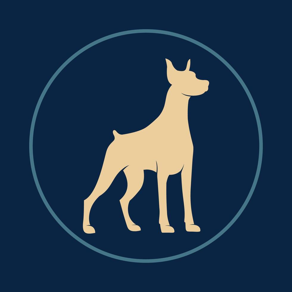 Dobermann dog useful icon abstract trendy colorful art illustration background design vector