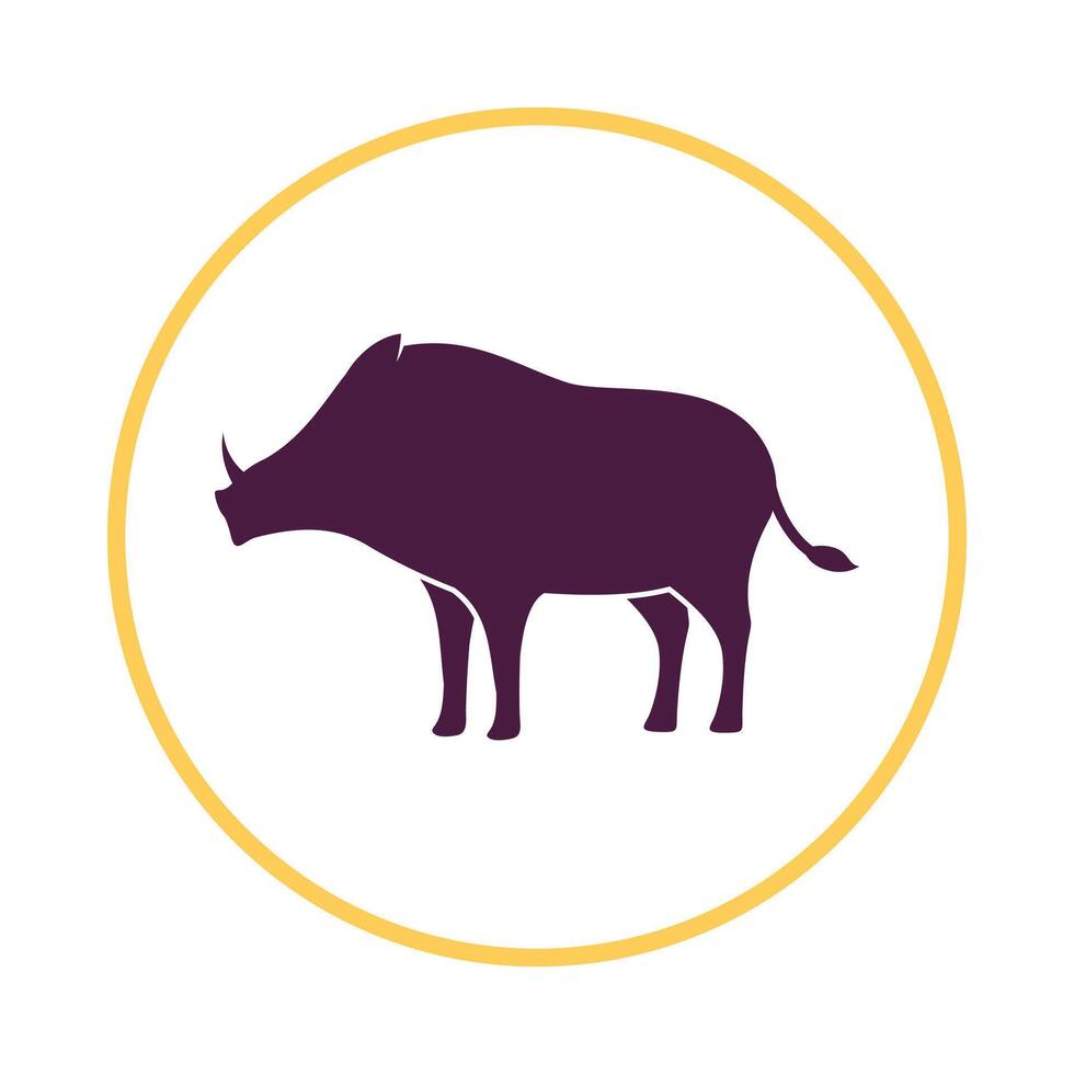 Wild boar icon art design trendy abstract colorful illustration background vector