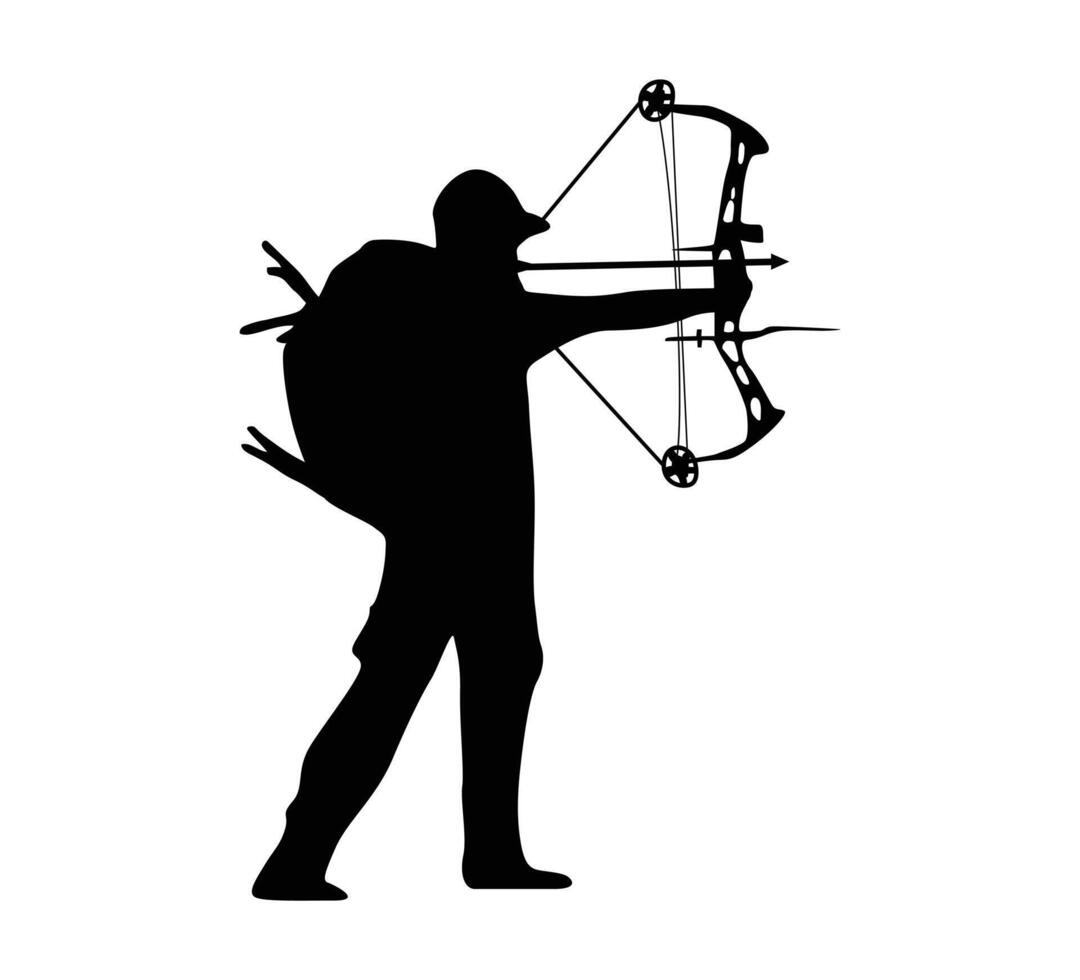 bow hunter silhouette art, graphics vector