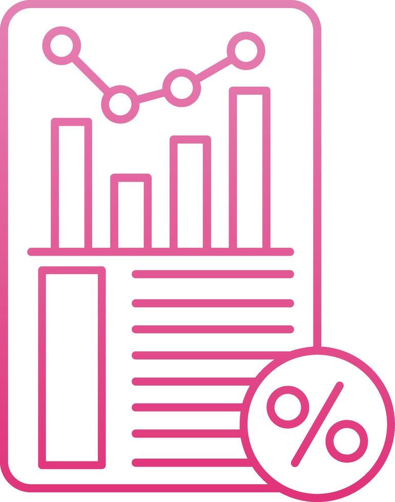 Sales Report Line Gradient Icon vector