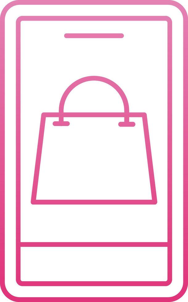 OnLine Gradient Shopping Line Gradient Icon vector