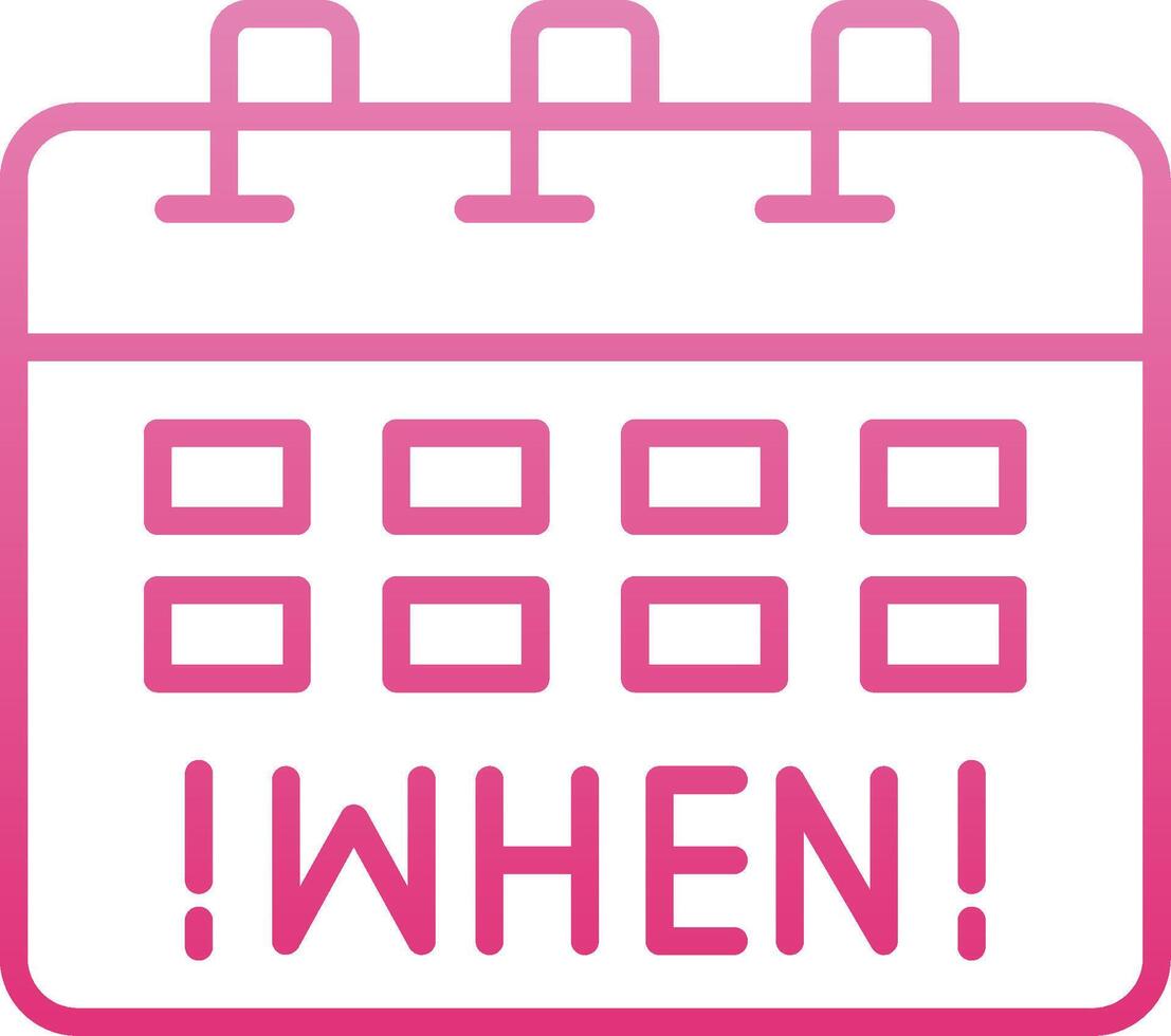 When Line Gradient Icon vector