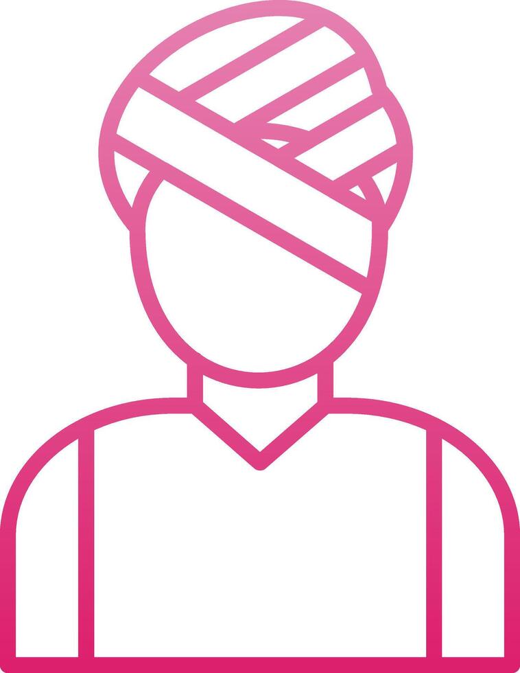 Head Injury Line Gradient Icon vector
