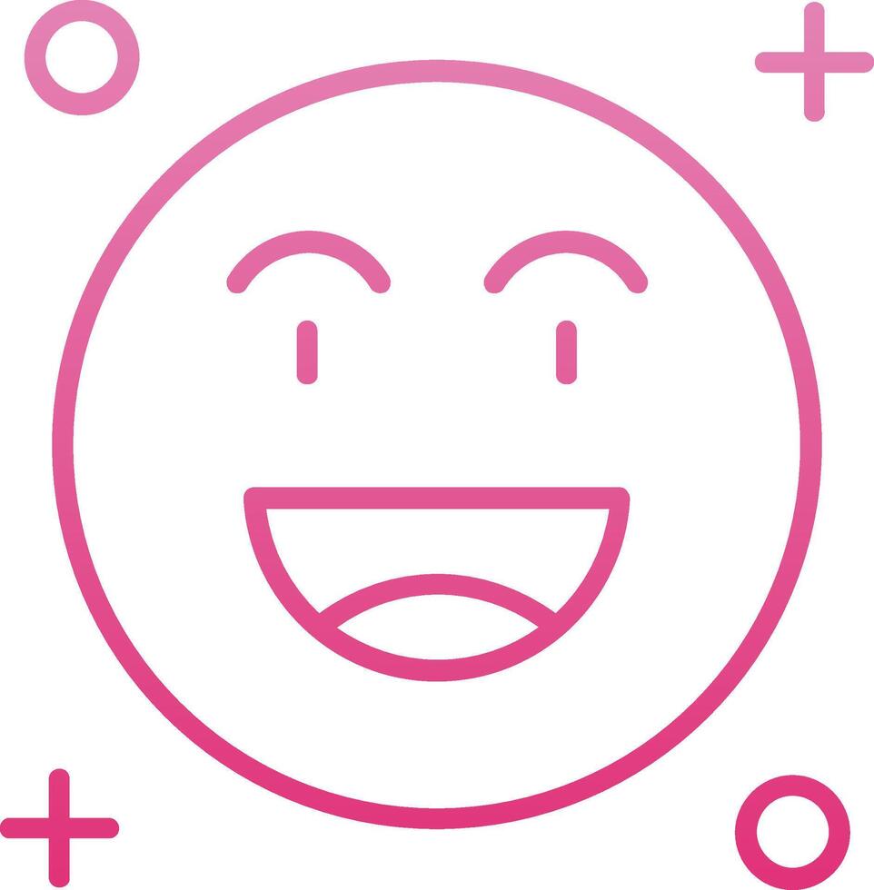 Happy Line Gradient Icon vector