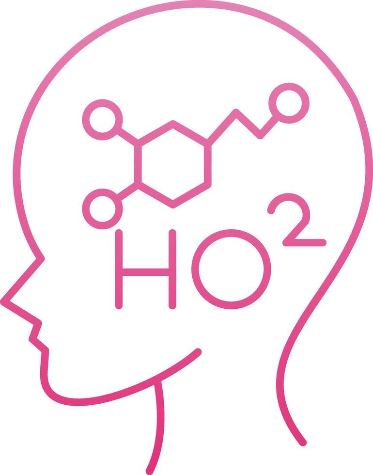 Dopamine Line Gradient Icon vector