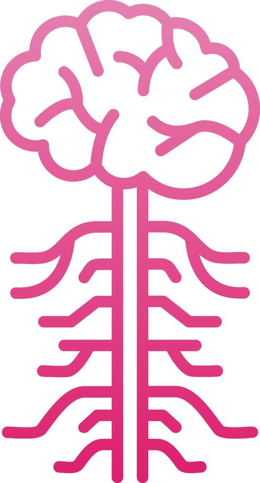 Nervous System Line Gradient Icon vector