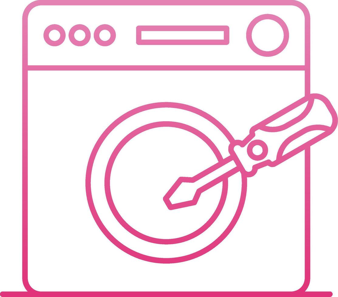Washing Machine Repair Line Gradient Icon vector