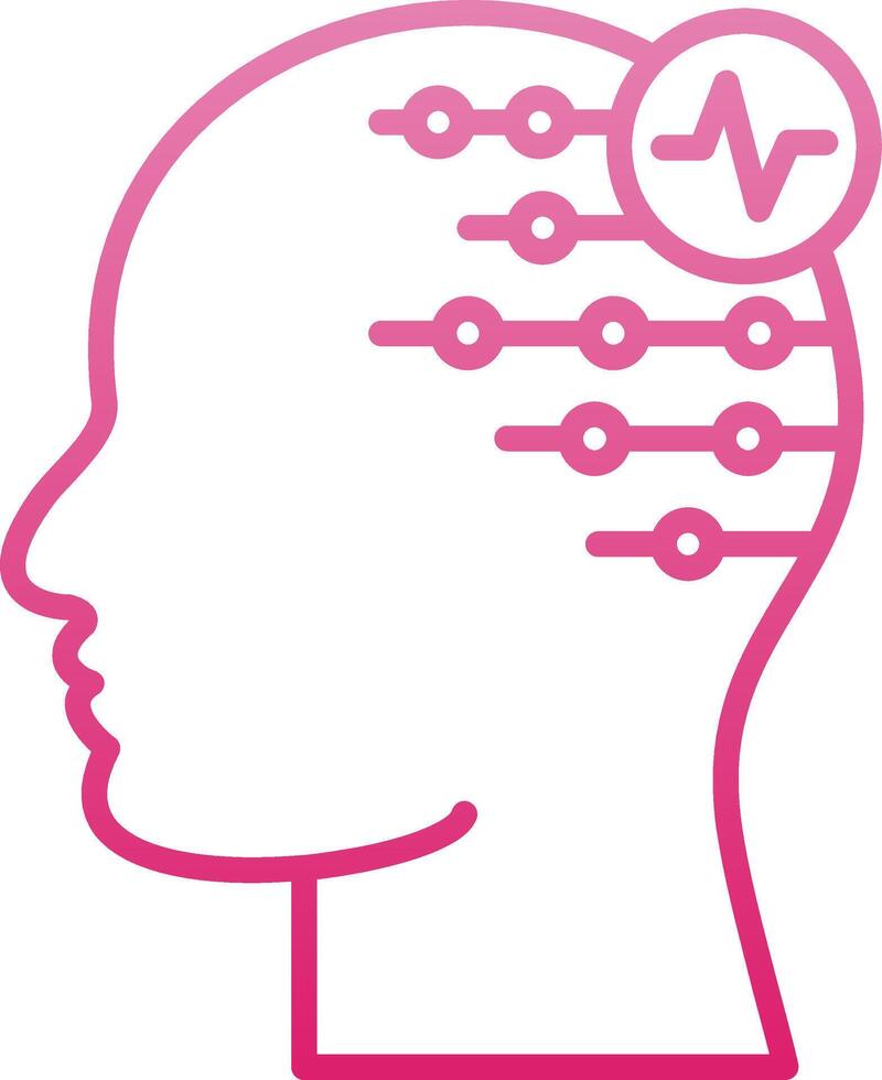 Electroencephalogram Line Gradient Icon vector