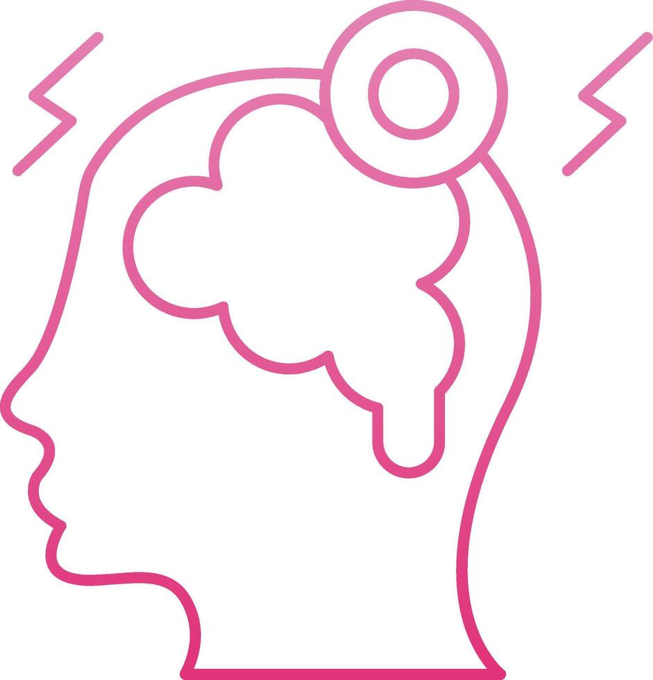 Headache Line Gradient Icon vector