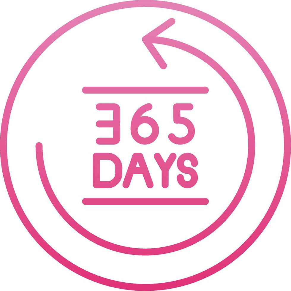 365 Days Line Gradient Icon vector
