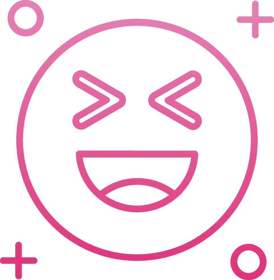 Laugh Line Gradient Icon vector