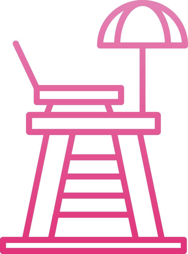 Lifeguard Chair Line Gradient Icon vector