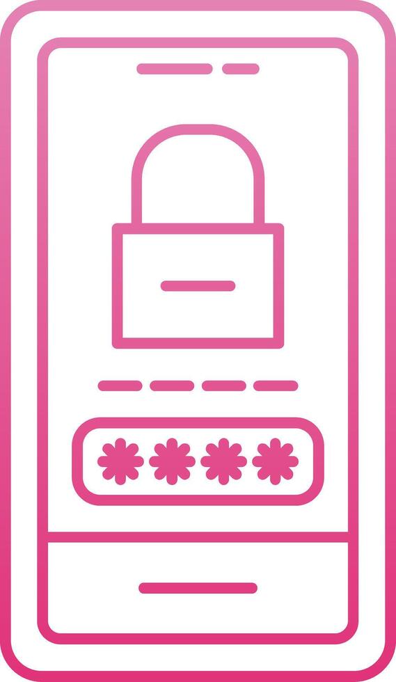 Password Lock Line Gradient Icon vector