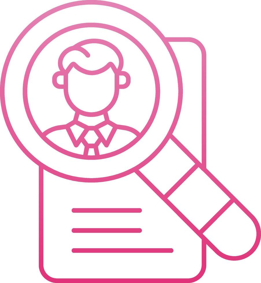 Search Employee Line Gradient Icon vector