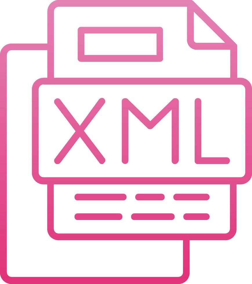 XML File Line Gradient Icon vector