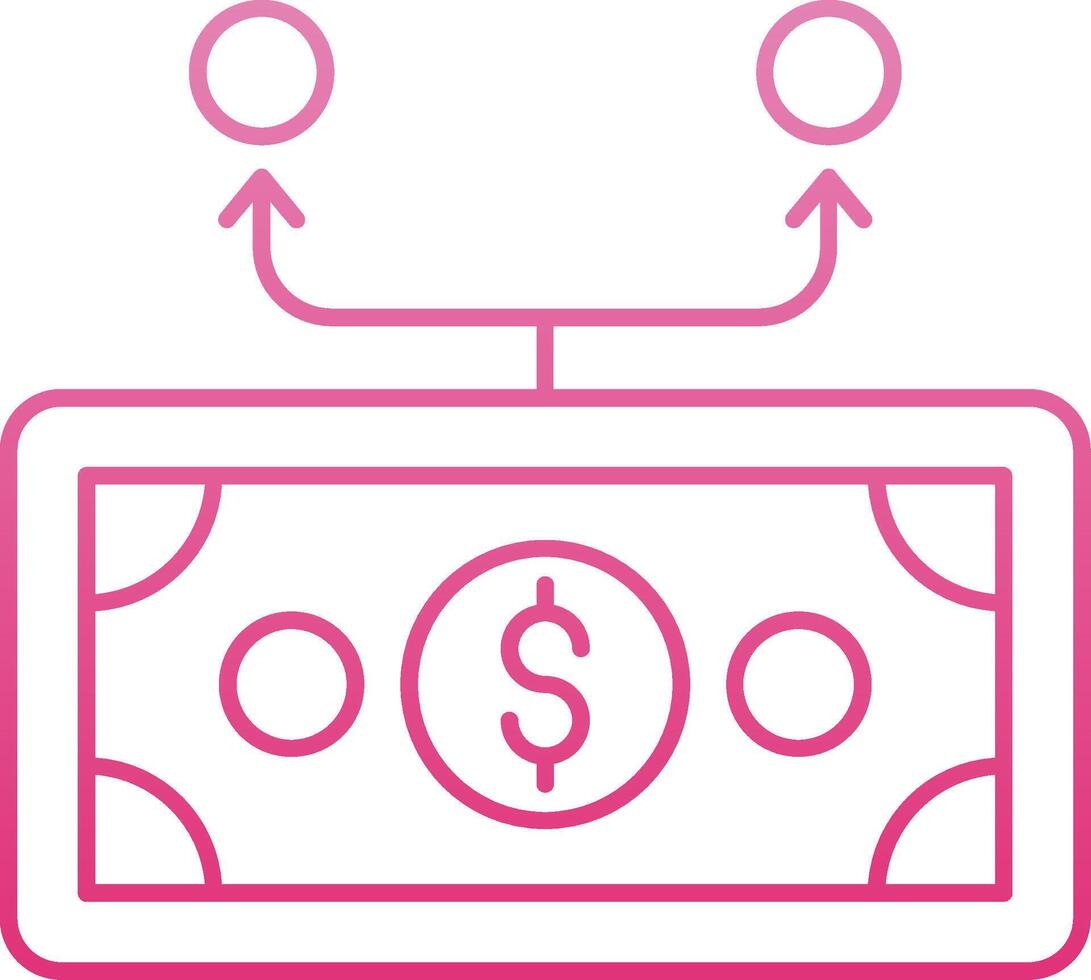 Expenses Division Line Gradient Icon vector