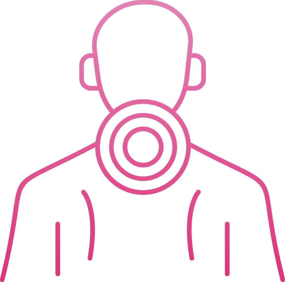 Neck Pain Line Gradient Icon vector