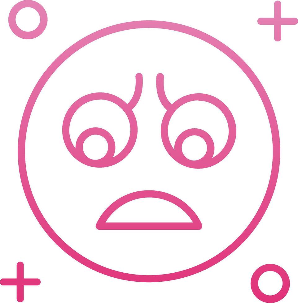Sad Line Gradient Icon vector