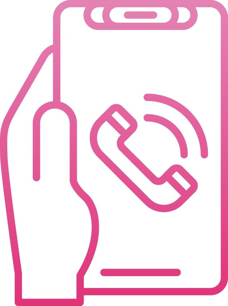 Phone Call Line Gradient Icon vector