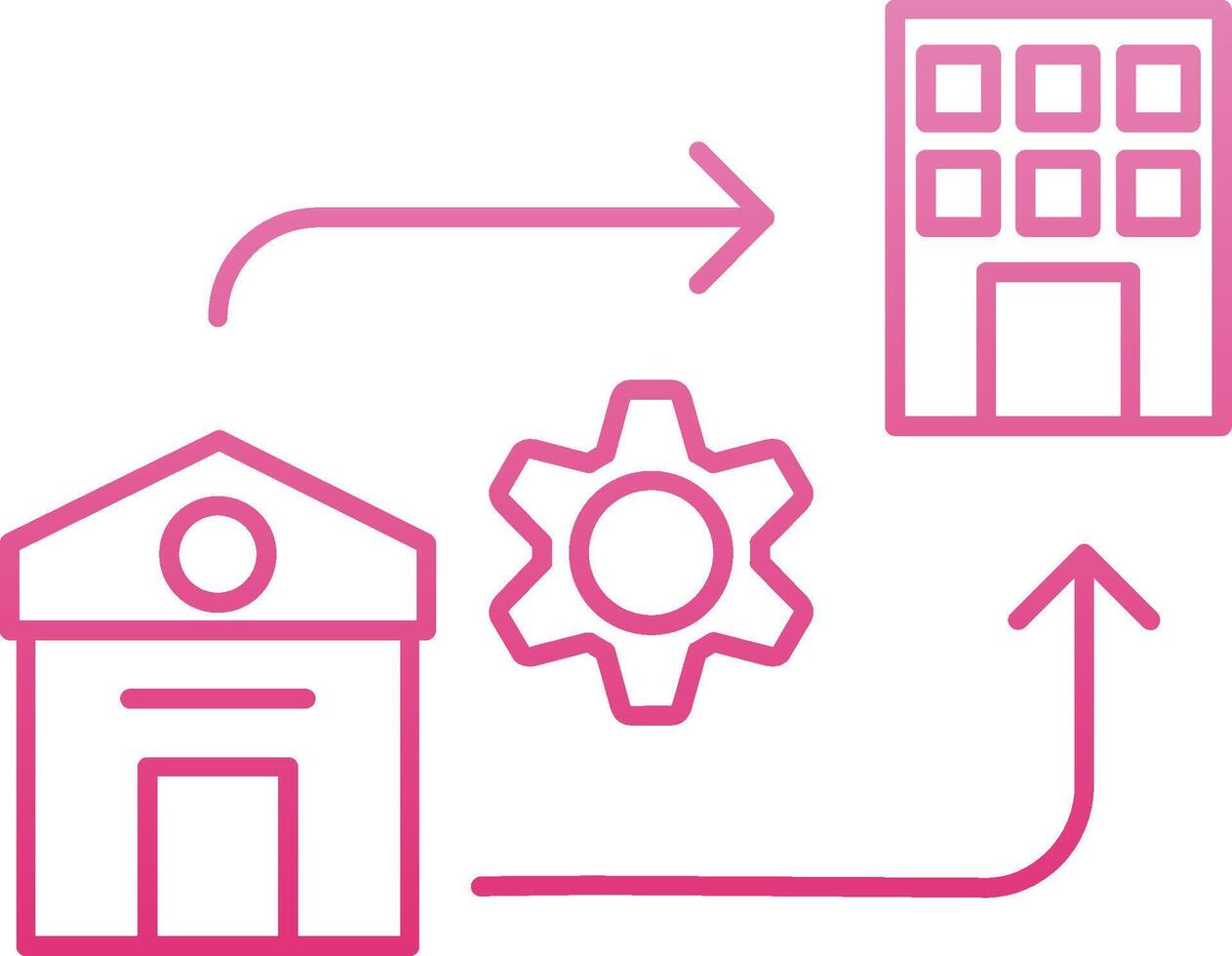 Hybrid Work Line Gradient Icon vector